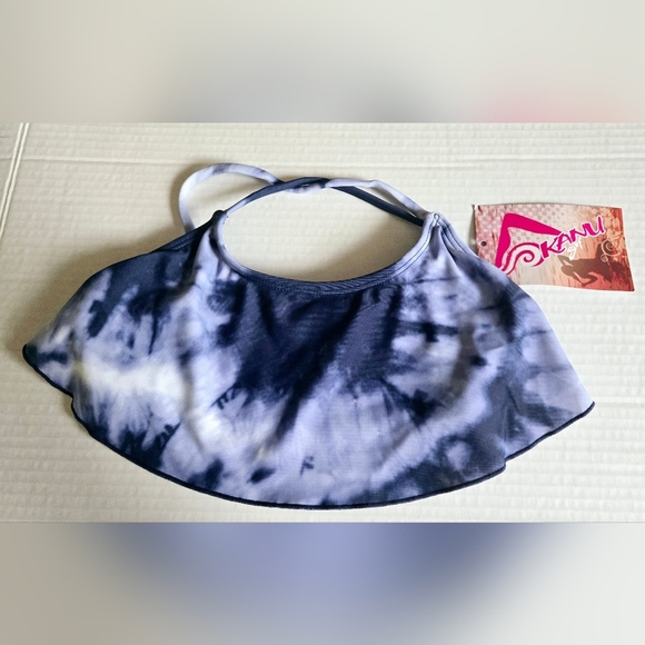 ⭐️5/$25 Kanu Surf Girls' Alania Flounce Bikini Top Beach Sport Blue Tie Dye  7 - Picture 2 of 8